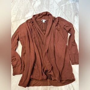 Athleta Rust Open Front Cardigan